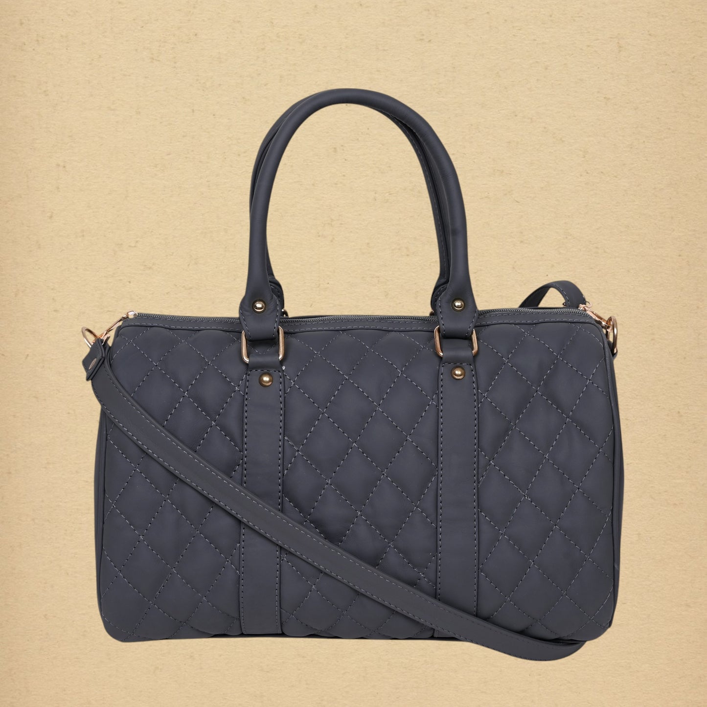 ARDAN Luxury Genuine Leather Large Quilted Handbag/Sling Bag for Girls/Women/Ladies Grey Color AL30C