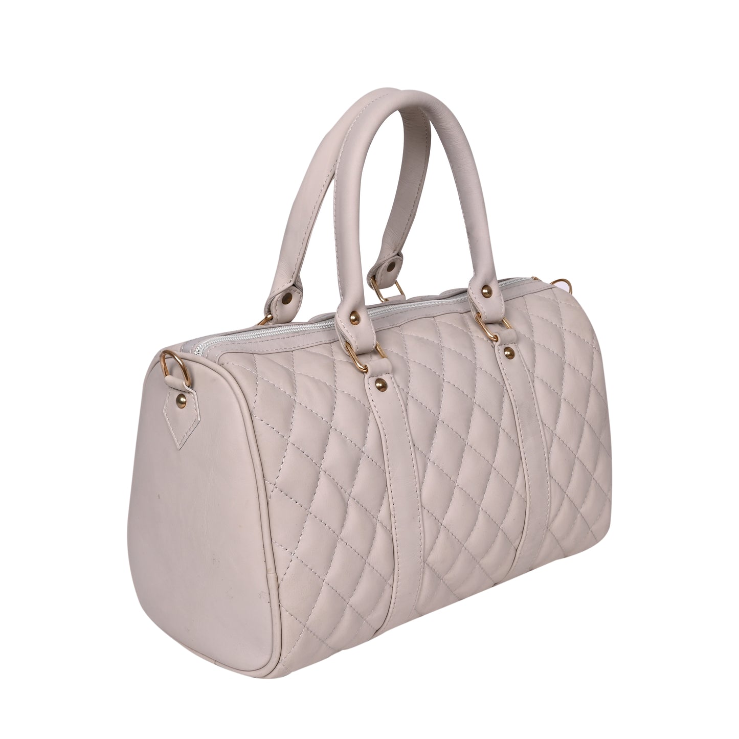 ARDAN Luxury Genuine Leather Large Quilted Handbag/Sling Bag for Girls/Women/Ladies Ivory Color AL30D