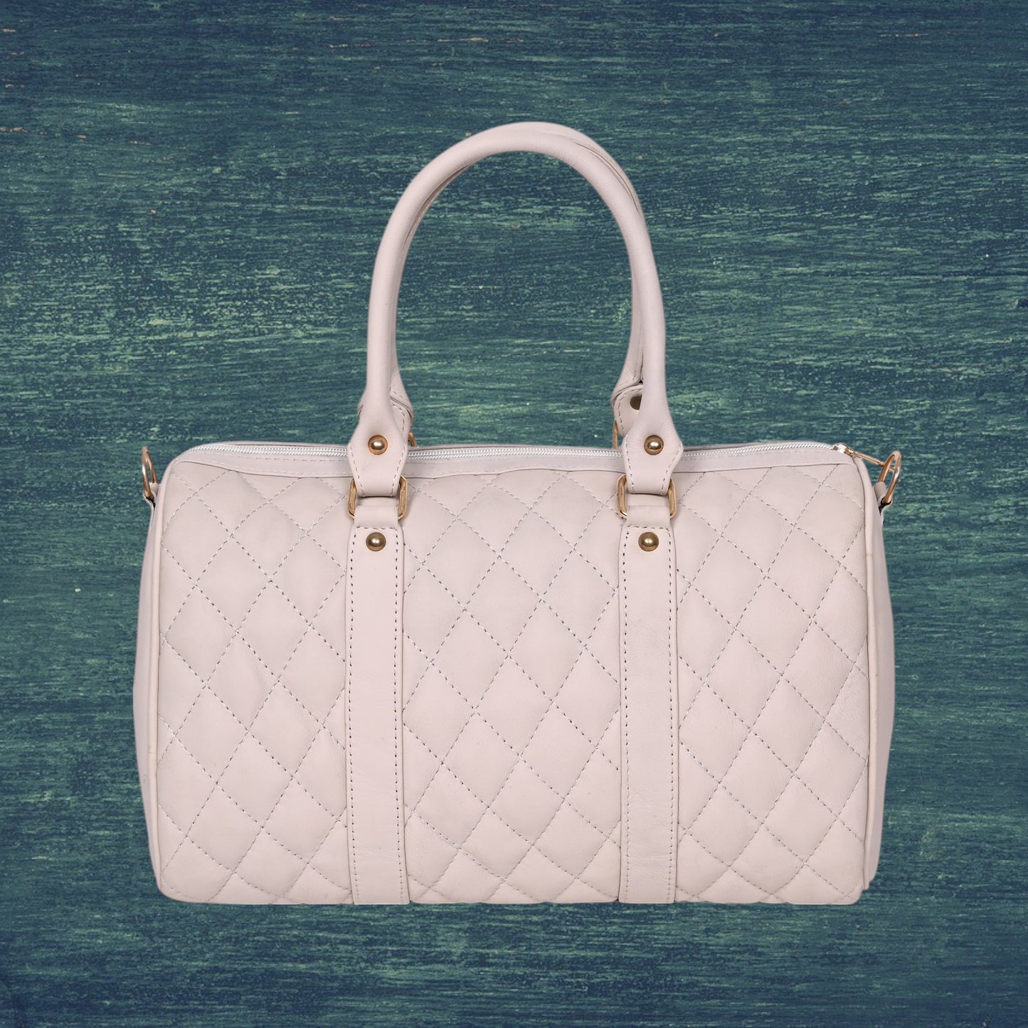 ARDAN Luxury Genuine Leather Large Quilted Handbag/Sling Bag for Girls/Women/Ladies Ivory Color AL30D