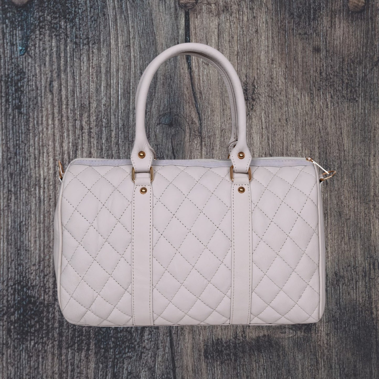 ARDAN Luxury Genuine Leather Large Quilted Handbag/Sling Bag for Girls/Women/Ladies White color AL30B