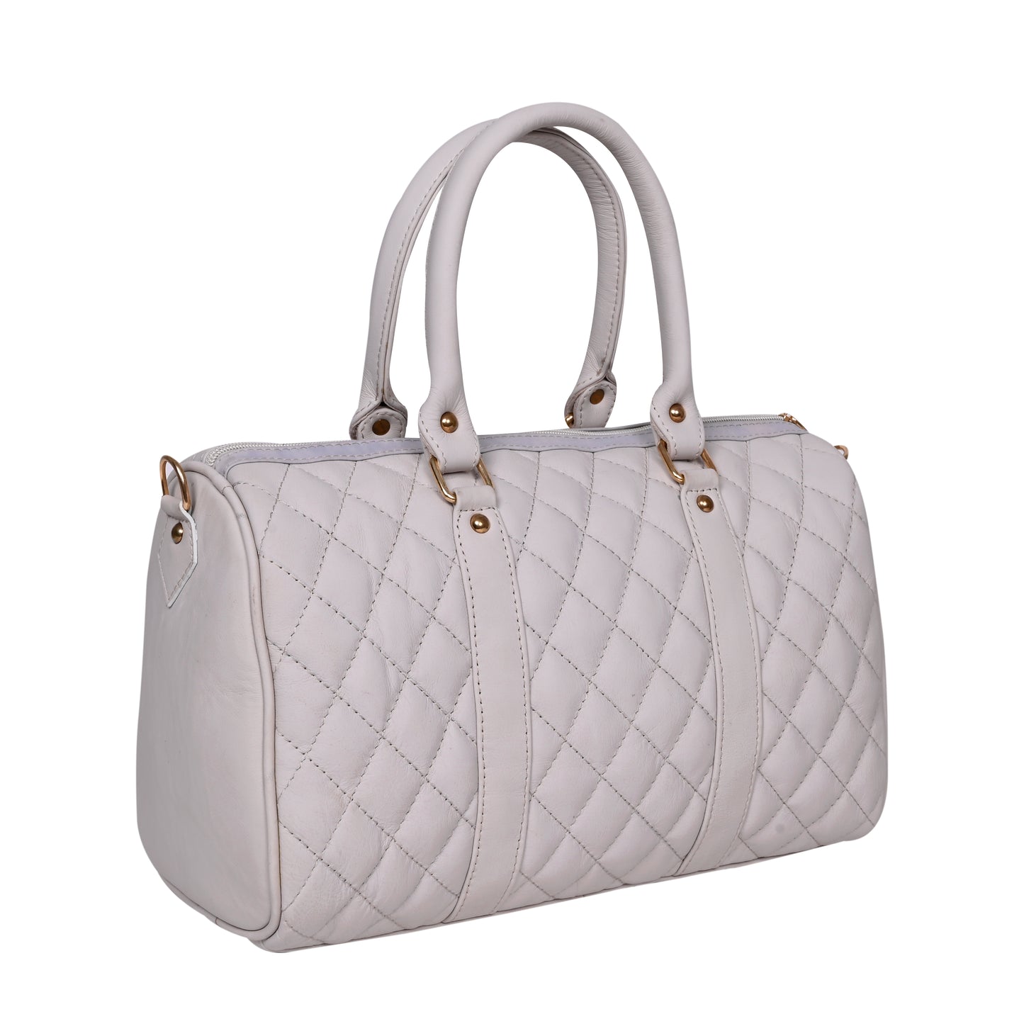 ARDAN Luxury Genuine Leather Large Quilted Handbag/Sling Bag for Girls/Women/Ladies White color AL30B