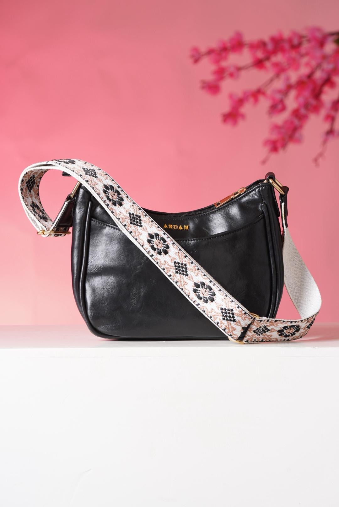 ARDAN Black Crossbody Slingbag for Girls & Womens SKU55