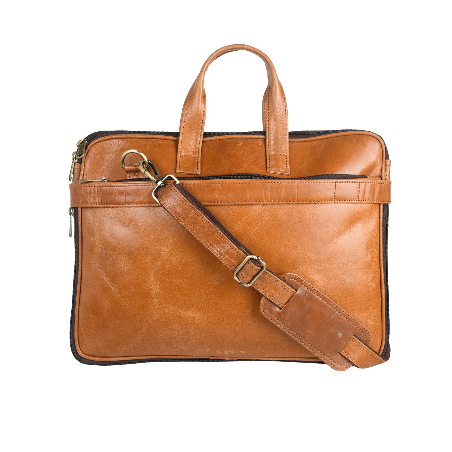 Genuine Leather Laptop/Office Bag for Men | Fits Upto 15.6 inch Laptop/MacBook | Leather Messenger/Sling Bag LV01F