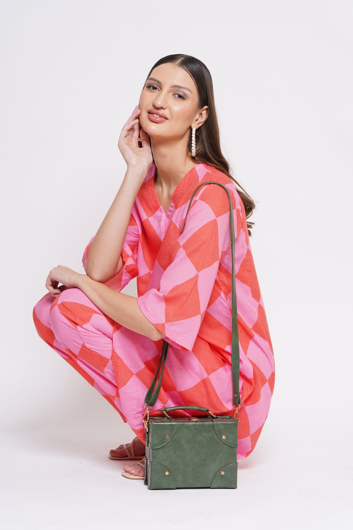 Green Boxbag along with Sling for Girls & Womens – additional product photo | Leather Villa