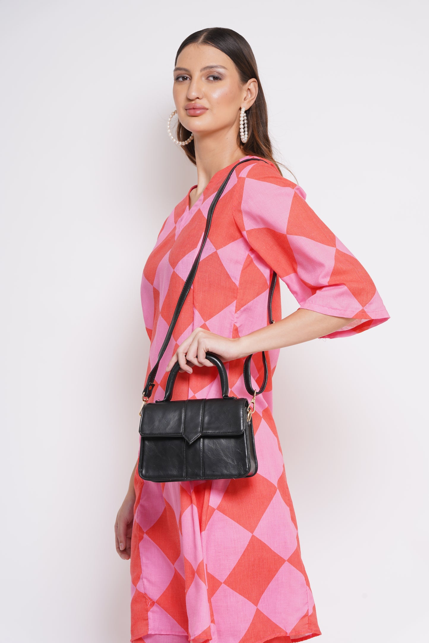 Ardan Vegan Leather Stylish & Hand Carry Chic Bag with Adjustabe Sling for Girls & Womens SKU53