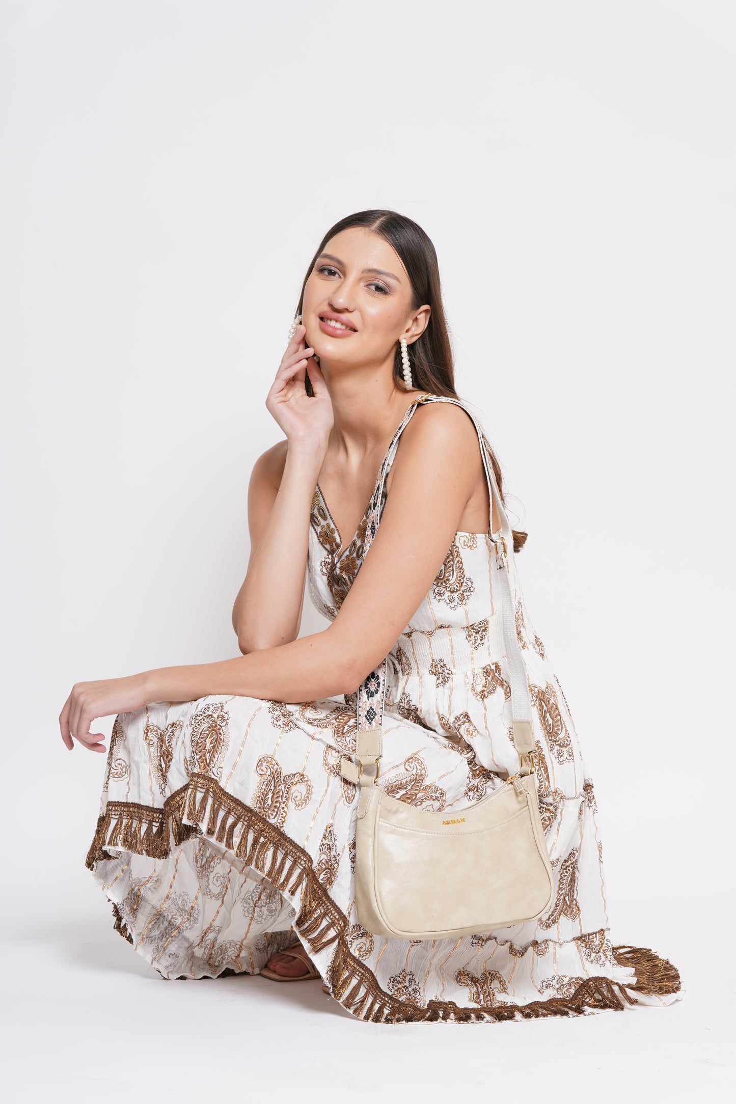 ARDAN Beige Crossbody Sling Bag for Girls & Womens SKU54