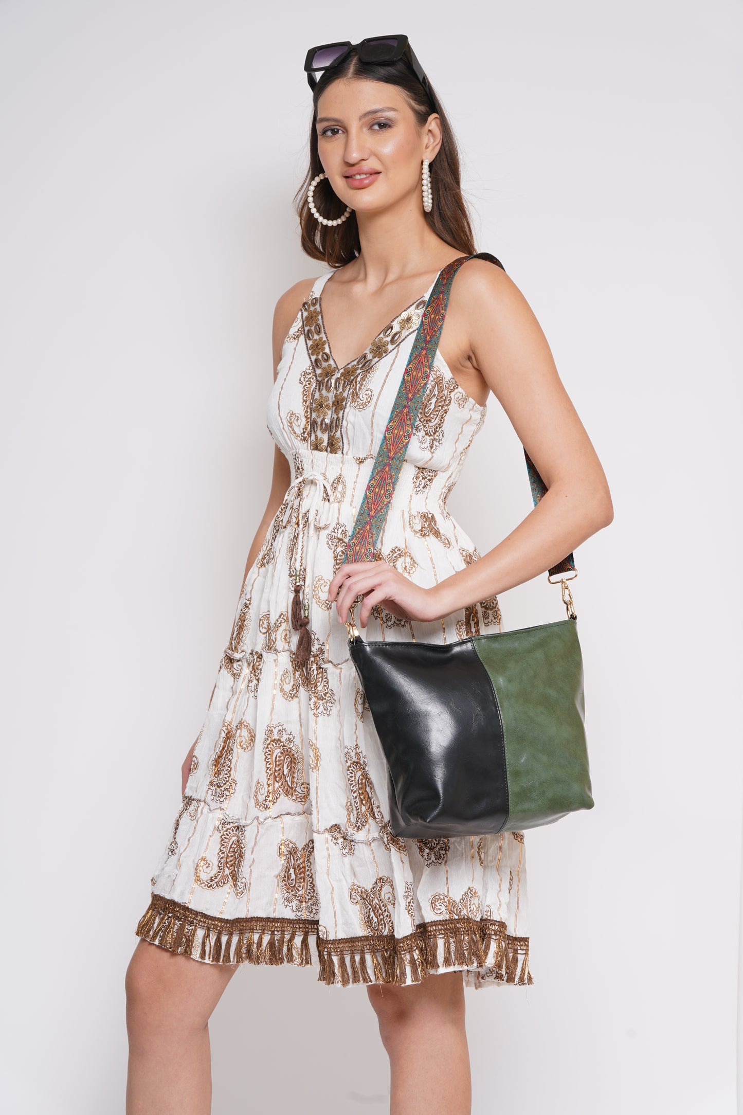 ARDAN Charcoal Green Crossbody Handbag along with Sling for Girls & Womens SKU51