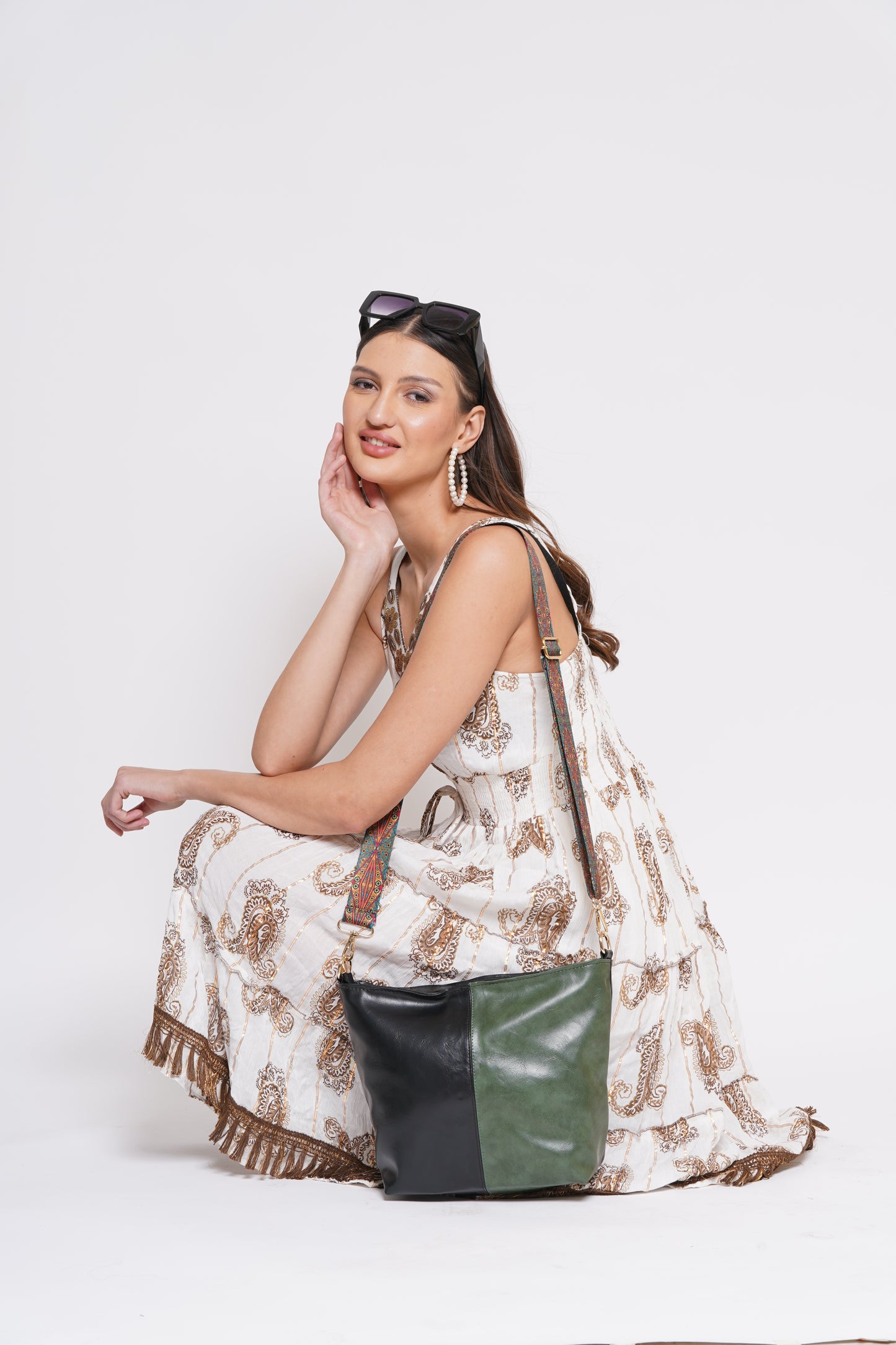 ARDAN Charcoal Green Crossbody Handbag along with Sling for Girls & Womens SKU51