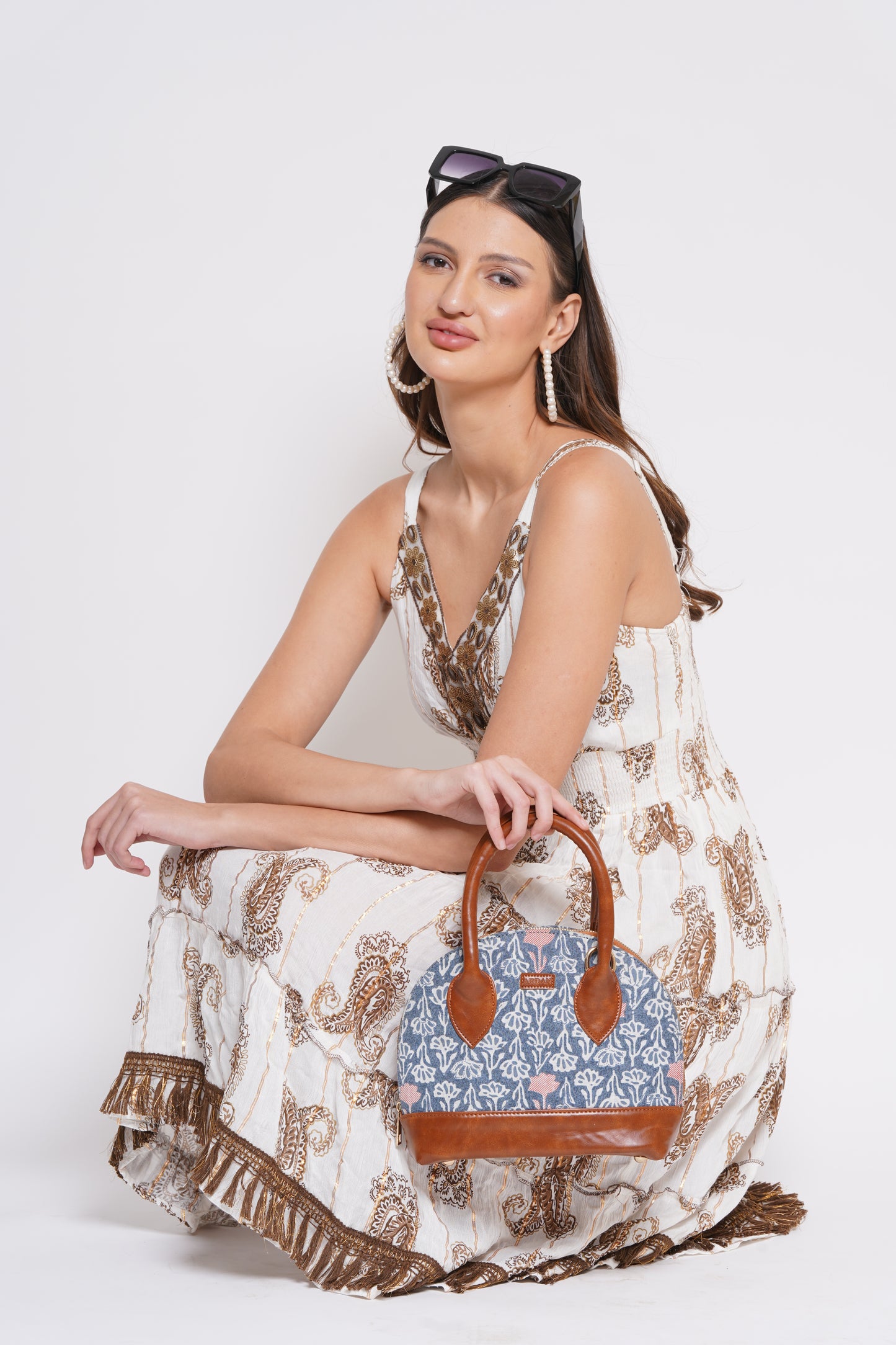 ARDAN Bohemian Blue Handbag along with Sling for Girls & Womens AL205B