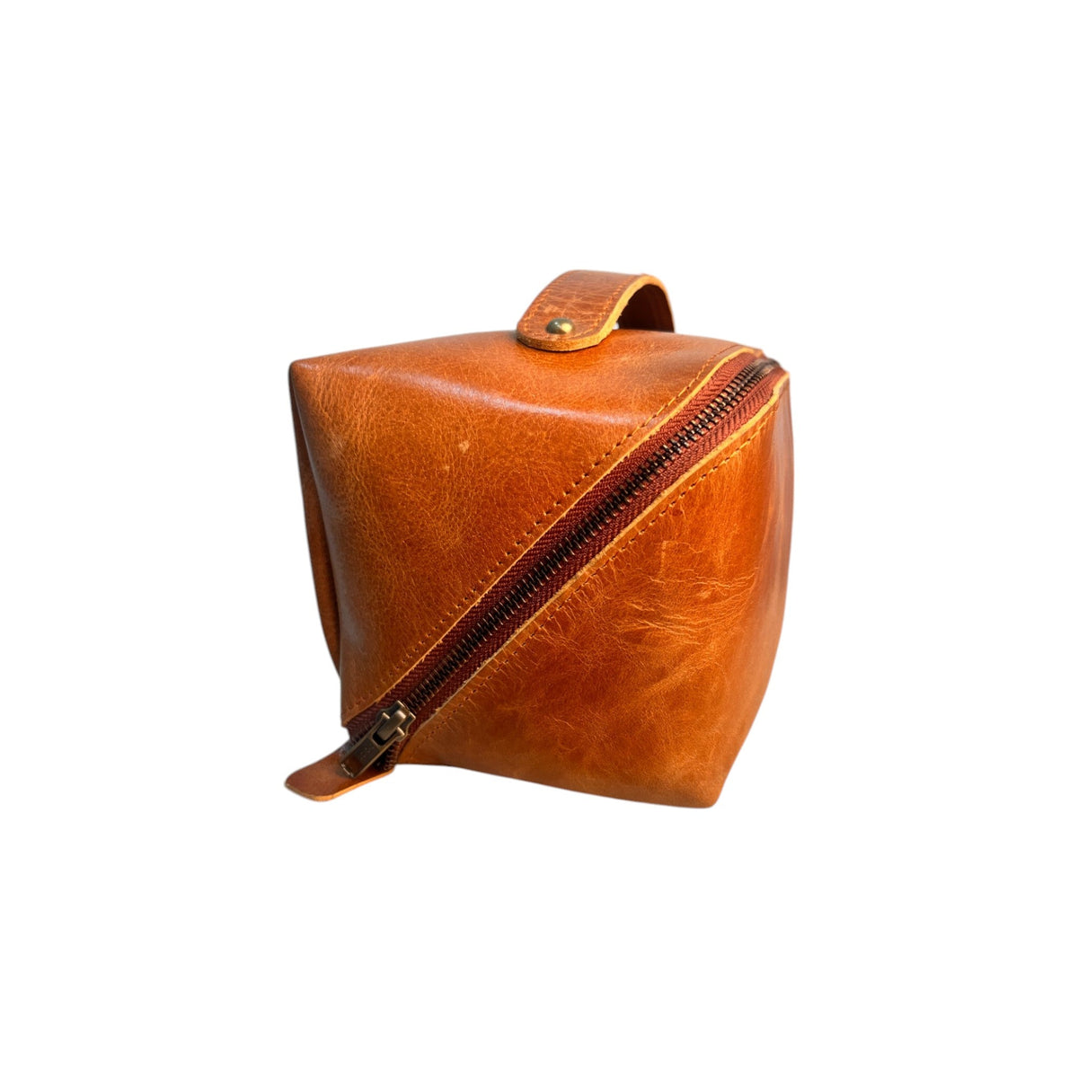 Genuine Leather Multipurpose Travel Vanity Bag /Shaving Kit /Makeup Bag Toiletry Pouch - Brown – additional product photo | Leather Villa