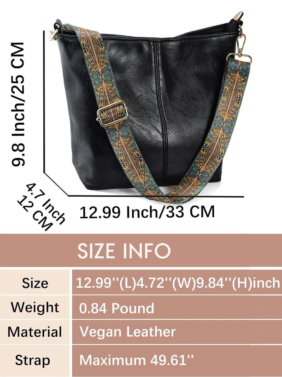 ARDAN Handbag along with Sling for Girls & Womens IN BLACK