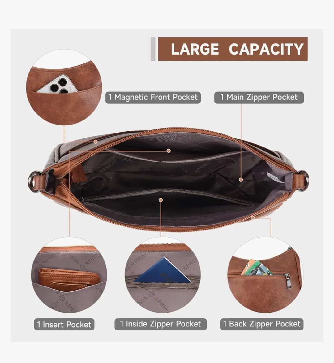 ARDAN Brown Vegan Leather Sling bag for Girls & Womens SKU01