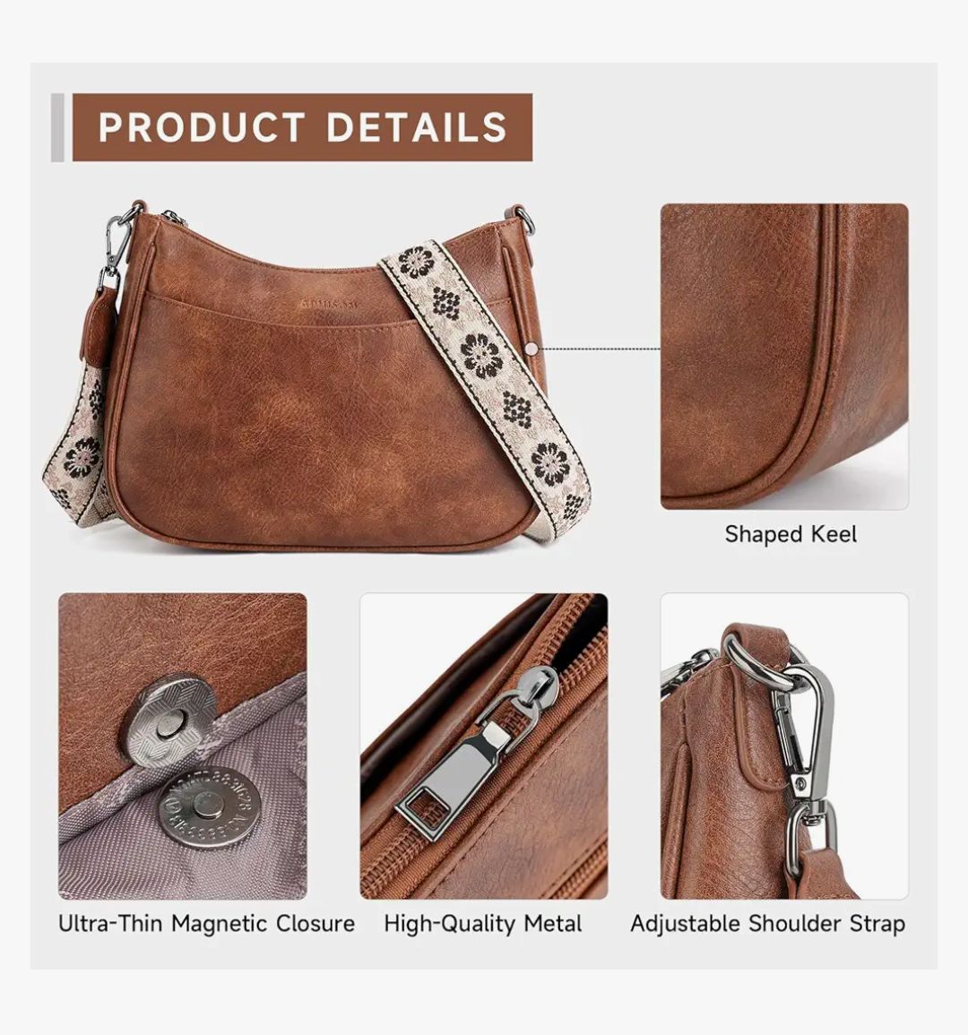 ARDAN Brown Vegan Leather Sling bag for Girls & Womens SKU01