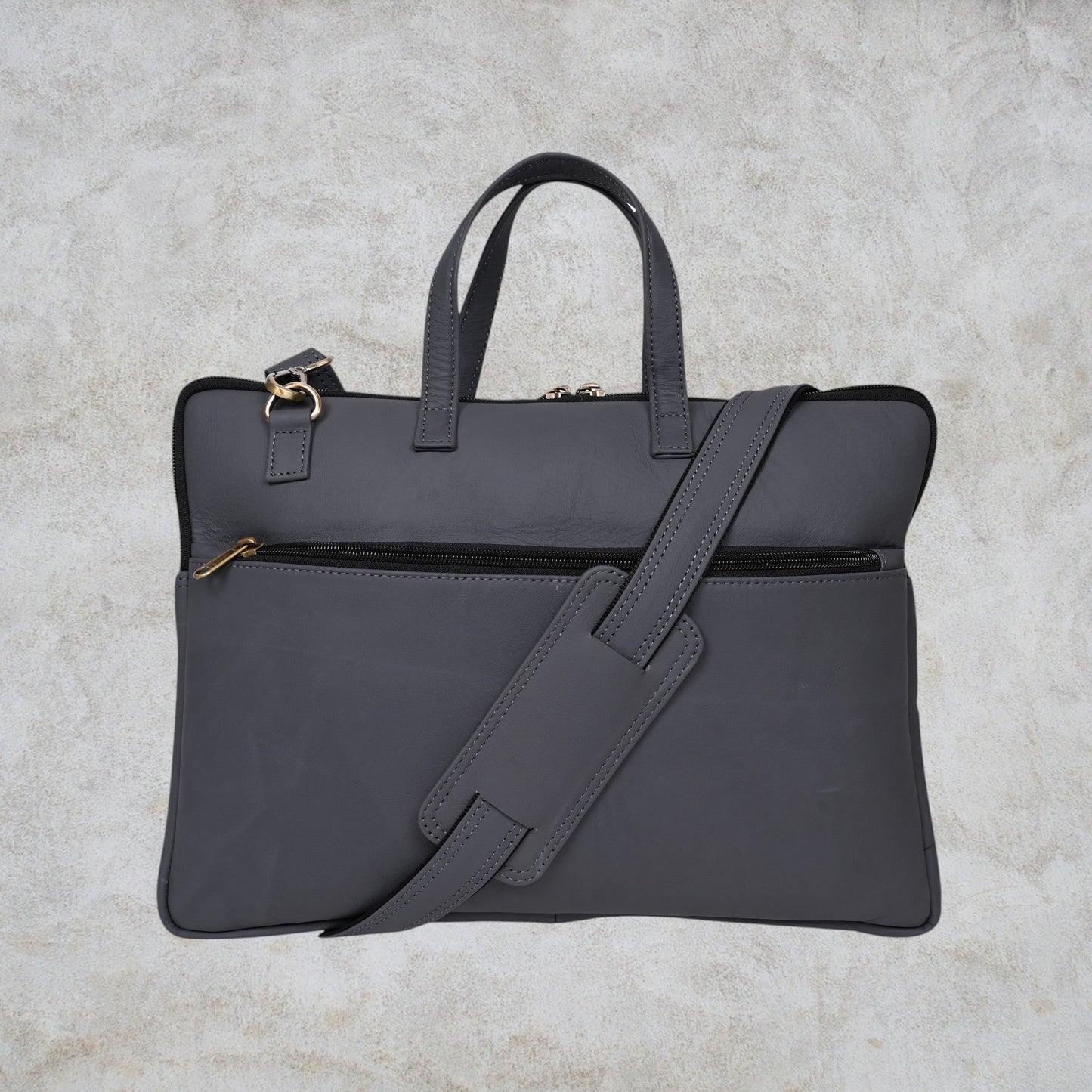 Genuine Leather 15Inch Laptop Sleeve Bag Sleek Design Office Bag – Grey – Leather Laptop Bag | Leather Villa