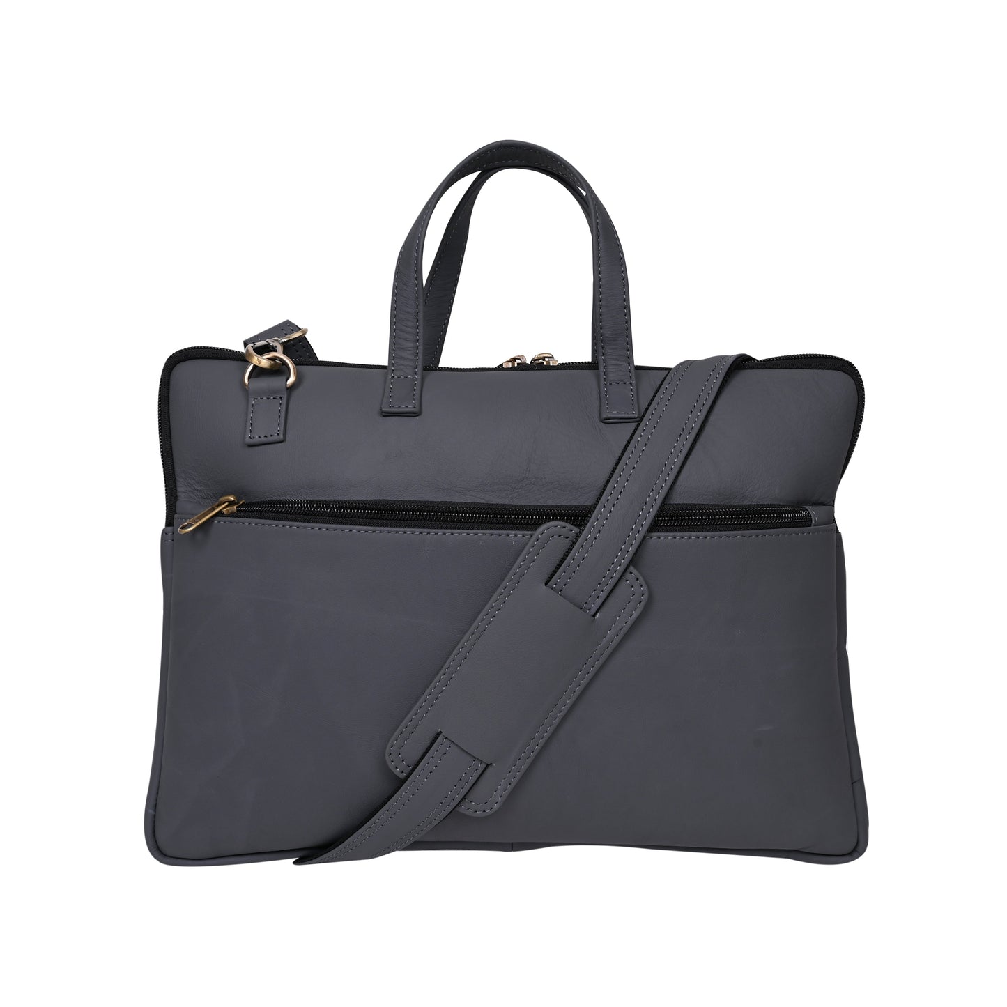 Genuine Leather 15Inch Laptop Sleeve Bag Sleek Design Office Bag – Grey – Leather Laptop Bag – additional product photo | Leather Villa