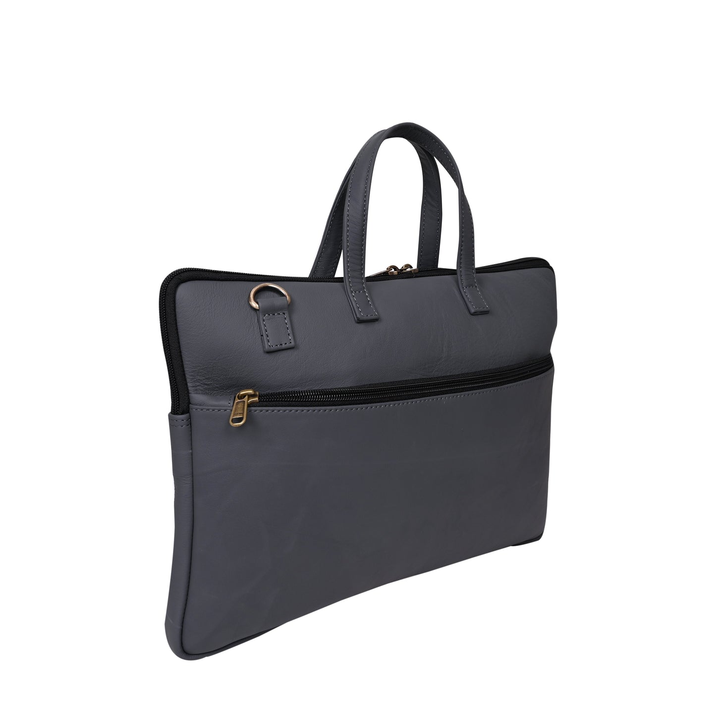 Genuine Leather 15Inch Laptop Sleeve Bag Sleek Design Office Bag – Grey – Leather Laptop Bag – additional product photo | Leather Villa