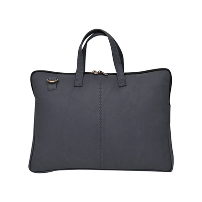 Genuine Leather 15Inch Laptop Sleeve Bag Sleek Design Office Bag – Grey – Leather Laptop Bag – additional product photo | Leather Villa