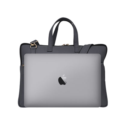 Genuine Leather 15Inch Laptop Sleeve Bag Sleek Design Office Bag – Grey – Leather Laptop Bag – additional product photo | Leather Villa