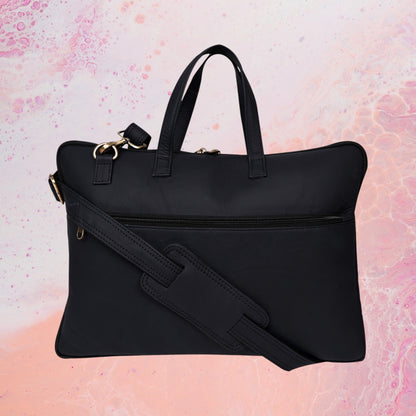 Genuine Leather 15Inch Laptop Sleeve Bag Sleek Design Office Bag – Black – Leather Laptop Bag | Leather Villa