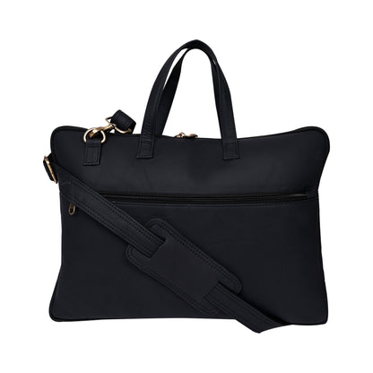 Genuine Leather 15Inch Laptop Sleeve Bag Sleek Design Office Bag – Black – Leather Laptop Bag – additional product photo | Leather Villa