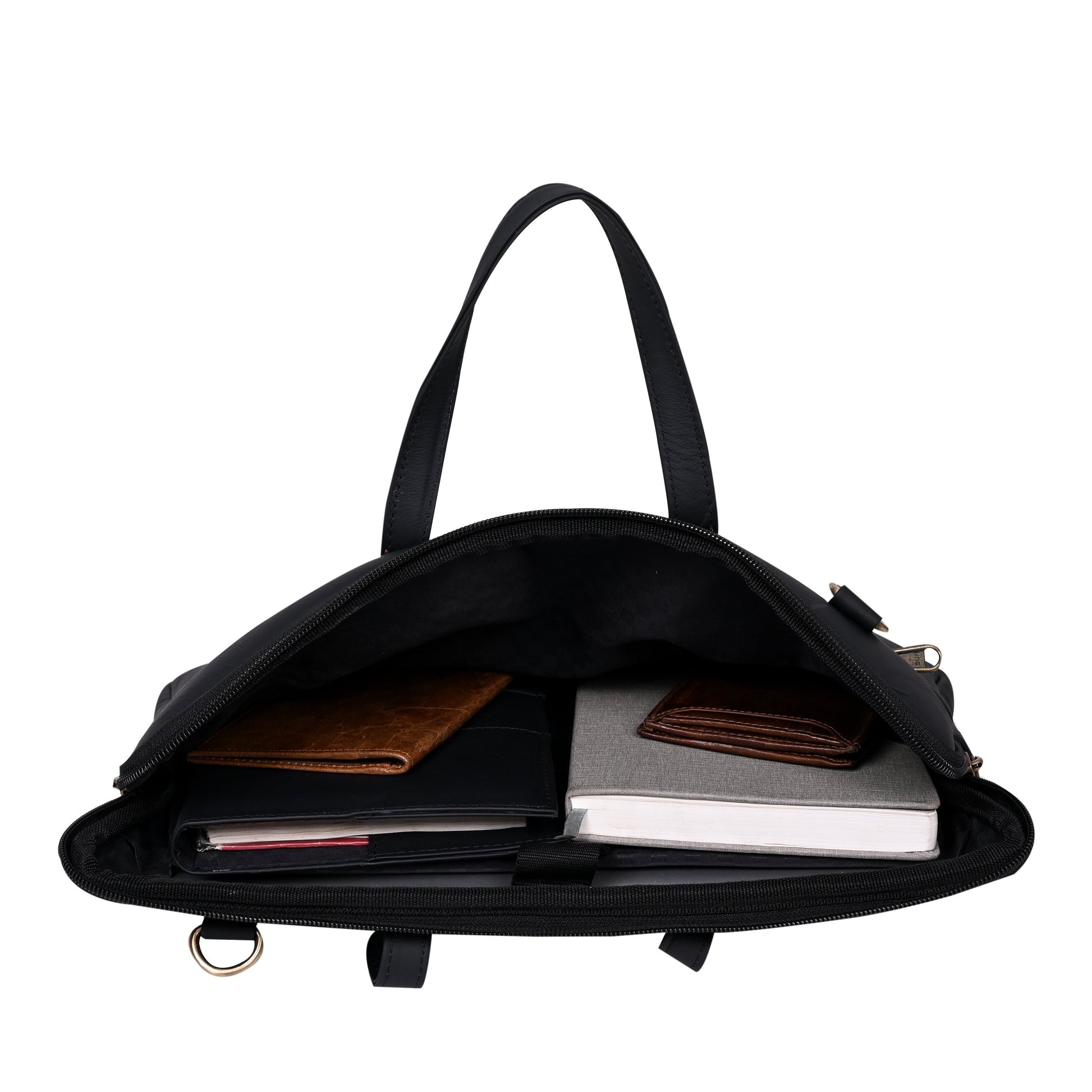 Genuine Leather 15Inch Laptop Sleeve Bag Sleek Design Office Bag – Black – Leather Laptop Bag – additional product photo | Leather Villa