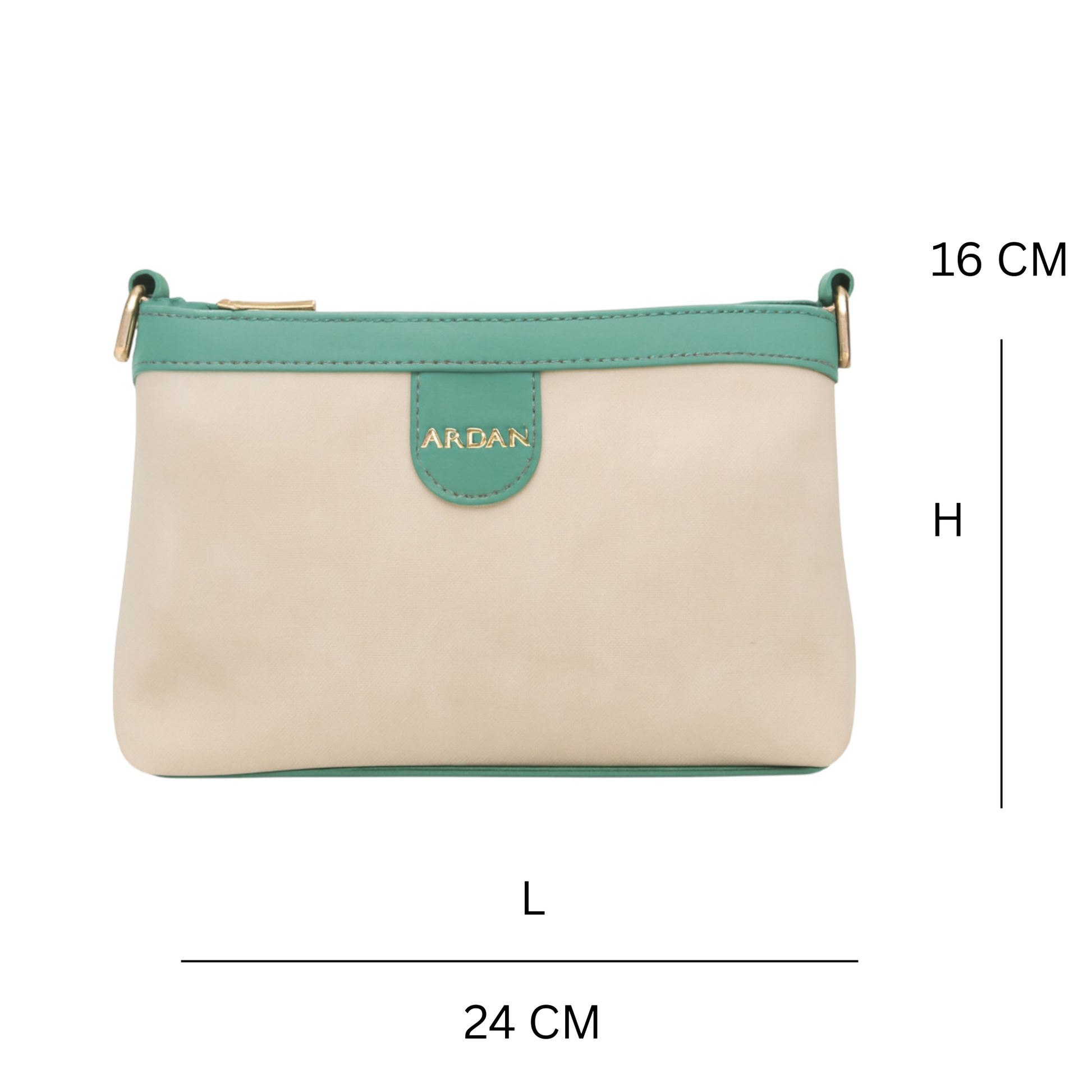 Ardan Jade Green Sling Bag Crossbody Double Color Bag for Girls & Women – additional product photo | Leather Villa
