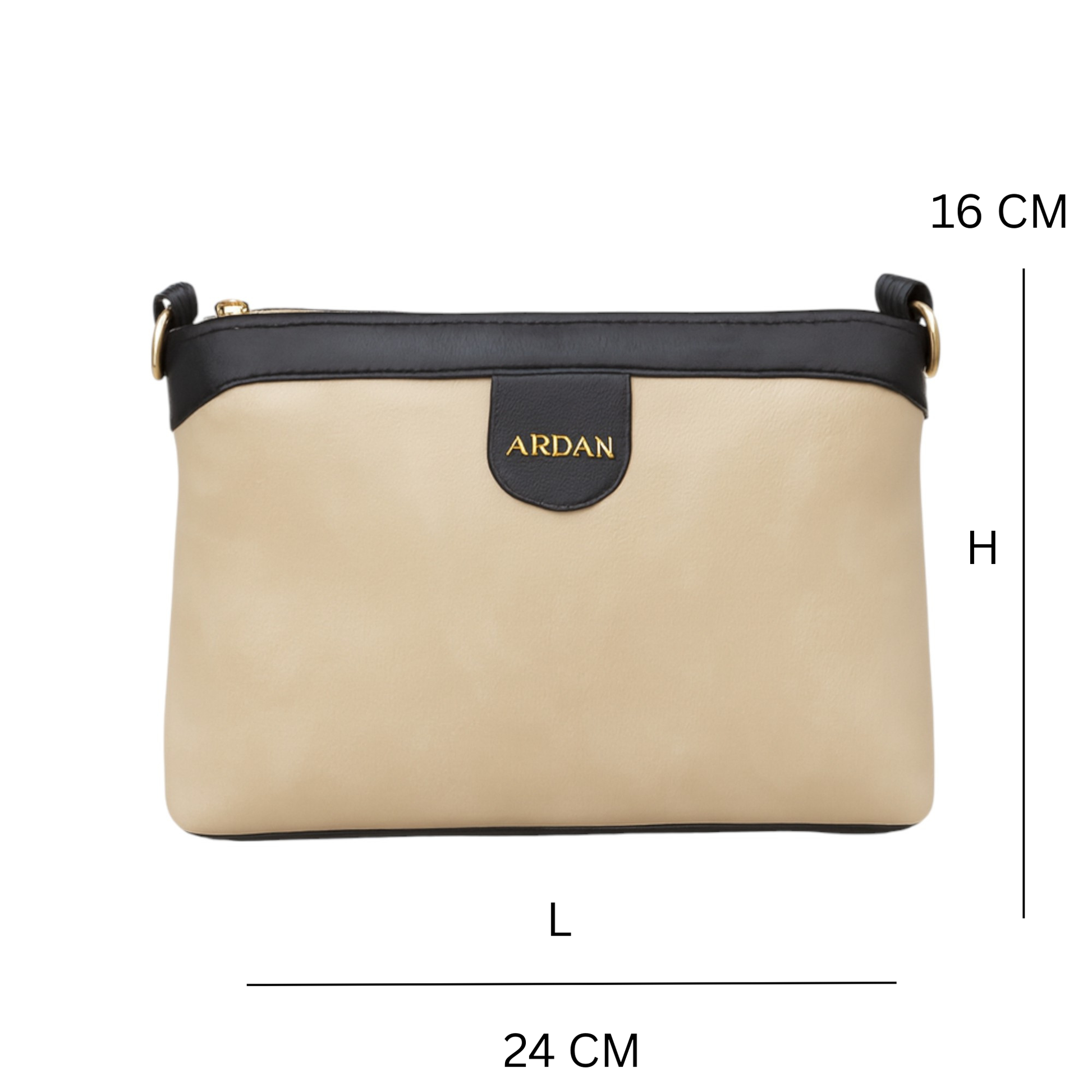 Ardan Black Sling Bag Crossbody Double Color Bag for Girls & Women – Women's HandBag/Sling Bag – additional product photo | Leather Villa