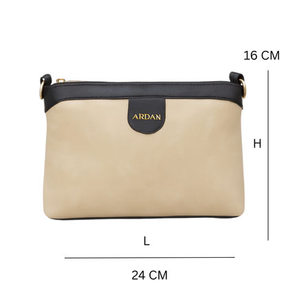 Ardan Black Sling Bag Crossbody Double Color Bag for Girls & Women – Women's HandBag/Sling Bag – additional product photo | Leather Villa