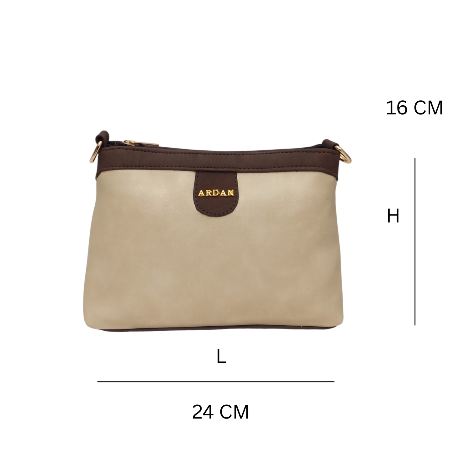 Ardan Tan Sling Bag Crossbody Double Color Bag for Girls & Women – Women's HandBag/Sling Bag – additional product photo | Leather Villa