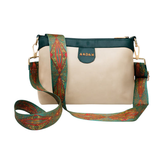 Ardan Green Sling Bag Crossbody Double Color Bag for Girls & Women SKU150