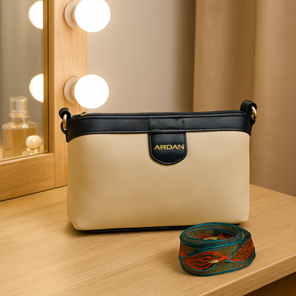 Ardan Black Sling Bag Crossbody Double Color Bag for Girls & Women – additional product photo | Leather Villa