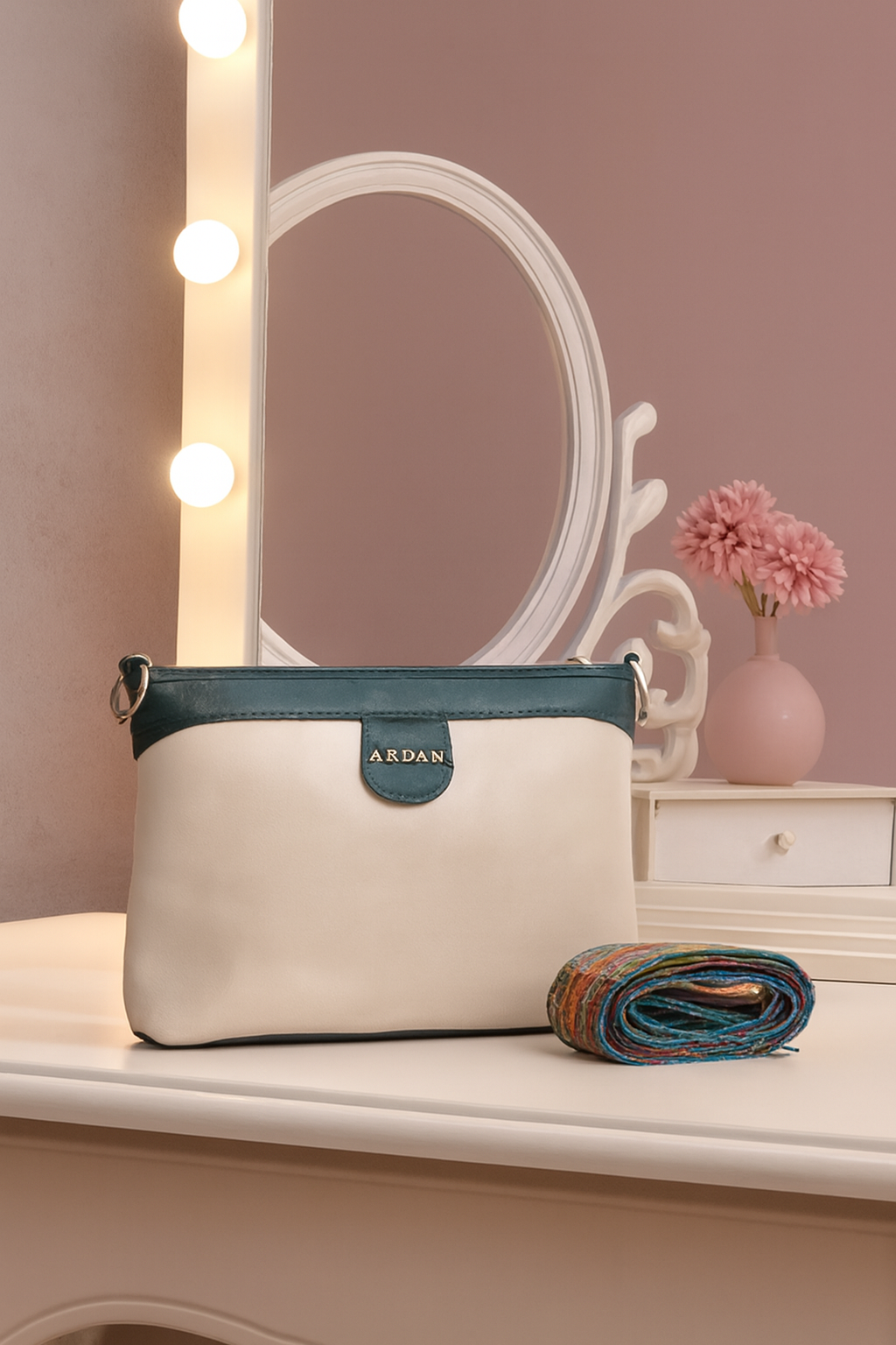 Ardan Green Sling Bag Crossbody Double Color Bag for Girls & Women – additional product photo | Leather Villa