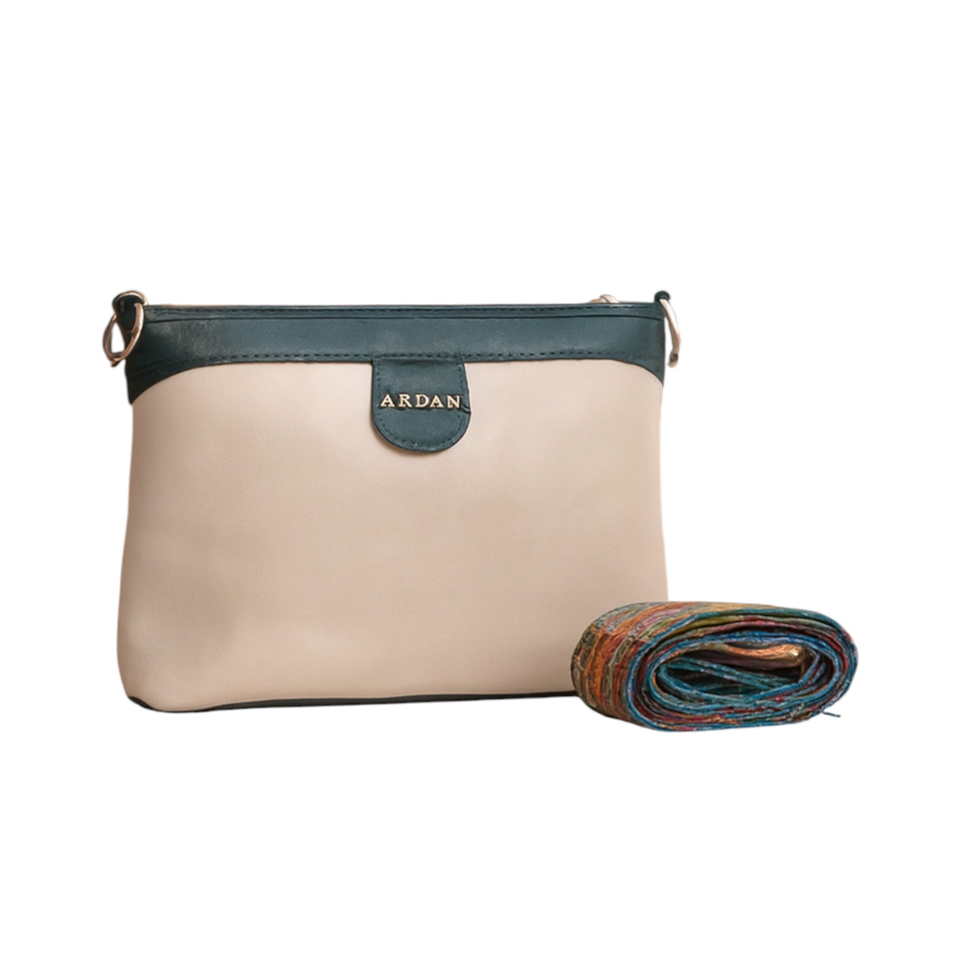 Ardan Green Sling Bag Crossbody Double Color Bag for Girls & Women – Women's HandBag/Sling Bag – additional product photo | Leather Villa