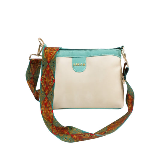 Ardan Jade Green Sling Bag Crossbody Double Color Bag for Girls & Women SKU152