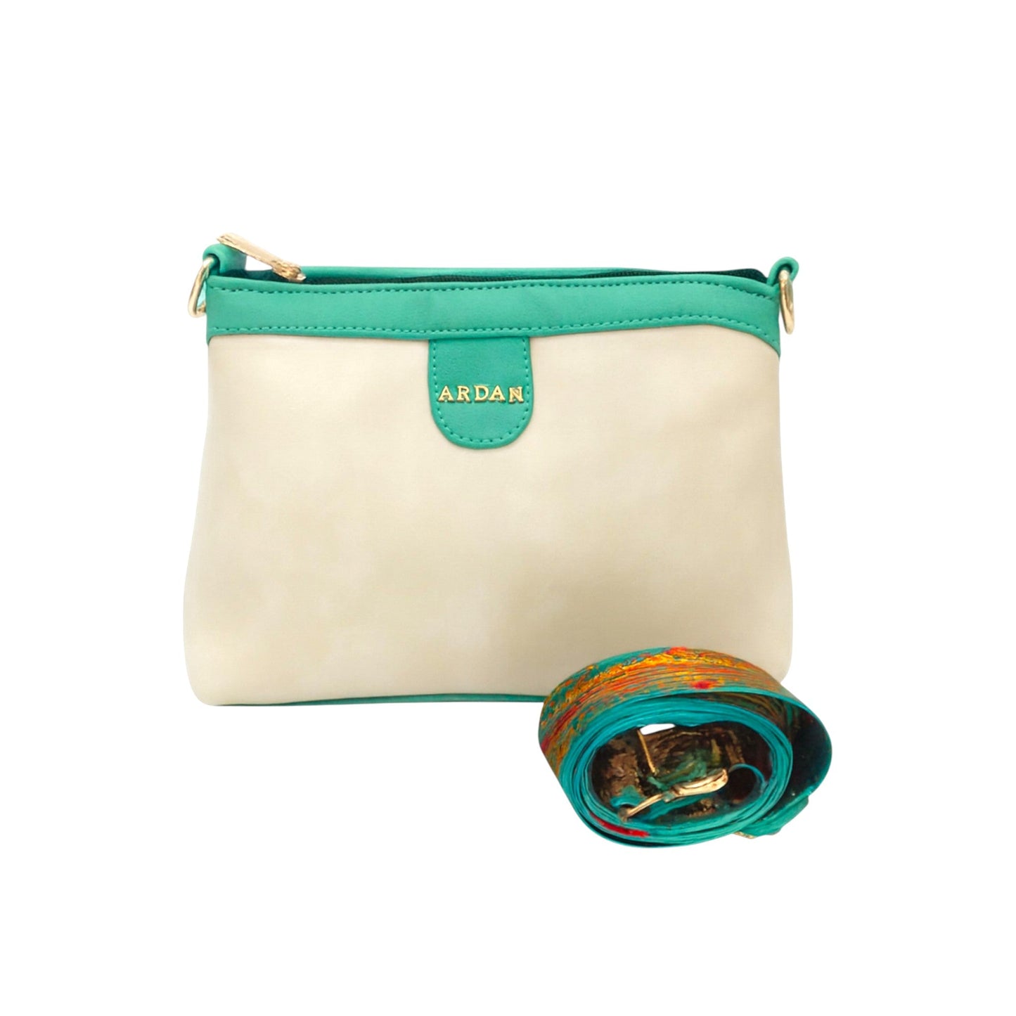 Ardan Jade Green Sling Bag Crossbody Double Color Bag for Girls & Women – additional product photo | Leather Villa