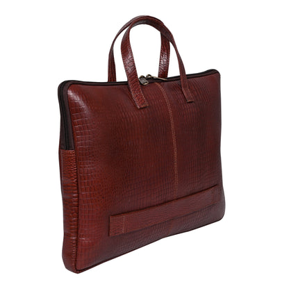 Genuine Leather 15Inch Laptop Sleeve Sleek Design Bag – Maroon – Leather Laptop Bag – additional product photo | Leather Villa