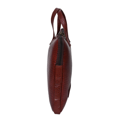 Genuine Leather 15Inch Laptop Sleeve Sleek Design Bag – Maroon – Leather Laptop Bag – additional product photo | Leather Villa