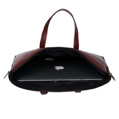 Genuine Leather 15Inch Laptop Sleeve Sleek Design Bag – Maroon – Leather Laptop Bag – additional product photo | Leather Villa