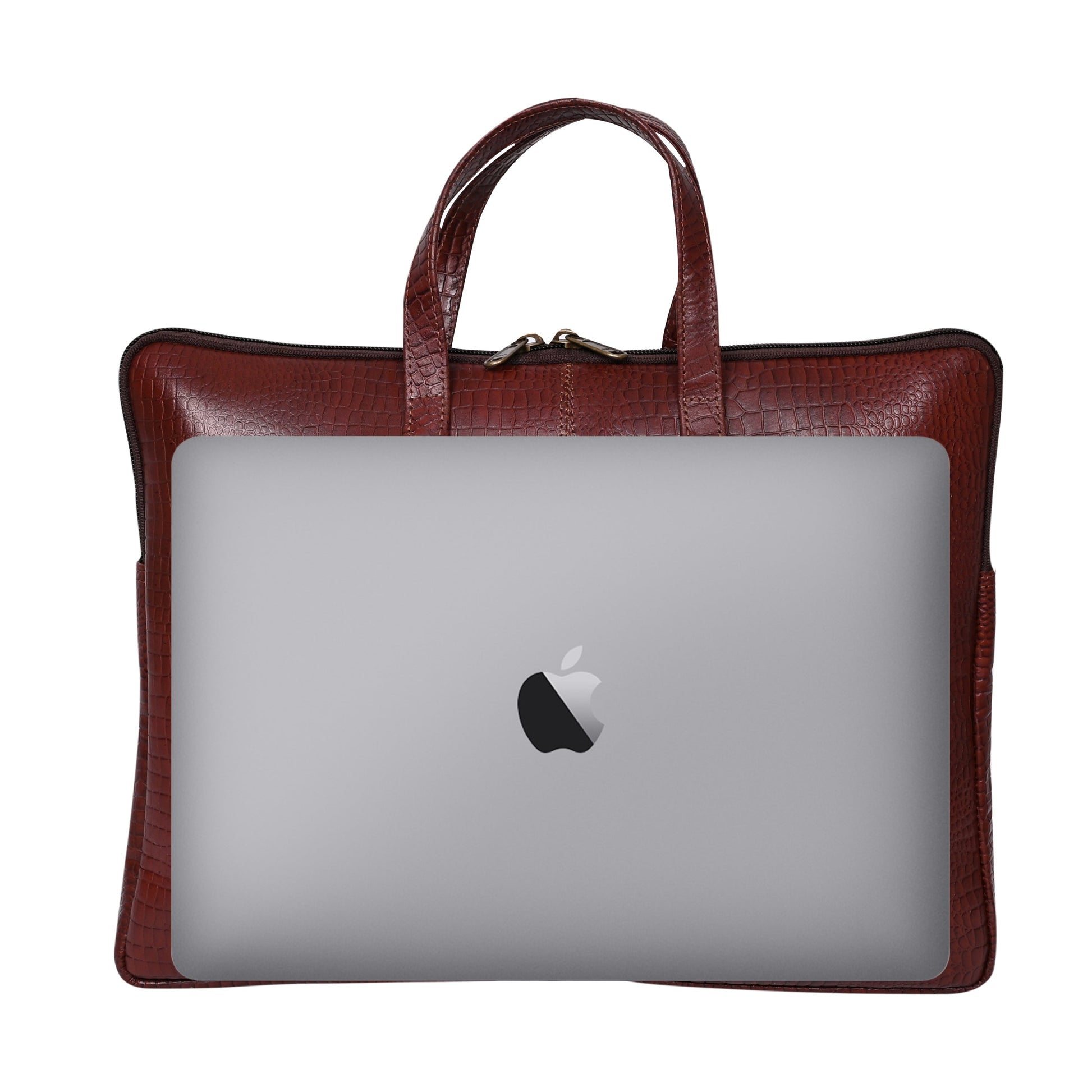 Genuine Leather 15Inch Laptop Sleeve Sleek Design Bag – Maroon – Leather Laptop Bag – additional product photo | Leather Villa