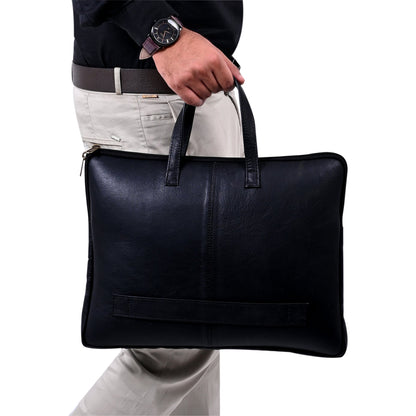 Genuine Leather 15Inch Laptop Sleeve Sleek Design Bag – Black – Leather Laptop Bag – additional product photo | Leather Villa