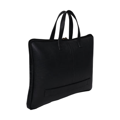 Genuine Leather 15Inch Laptop Sleeve Sleek Design Bag – Black – Leather Laptop Bag – additional product photo | Leather Villa
