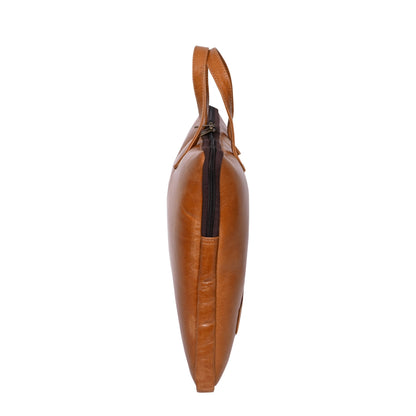 Genuine Leather 15Inch Laptop Sleeve Sleek Design Bag – Brown – Leather Laptop Bag – additional product photo | Leather Villa