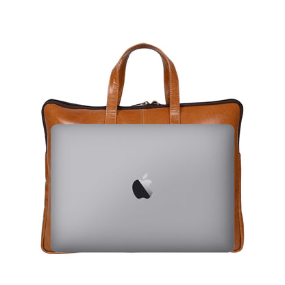 Genuine Leather 15Inch Laptop Sleeve Sleek Design Bag – Brown – Leather Laptop Bag – additional product photo | Leather Villa