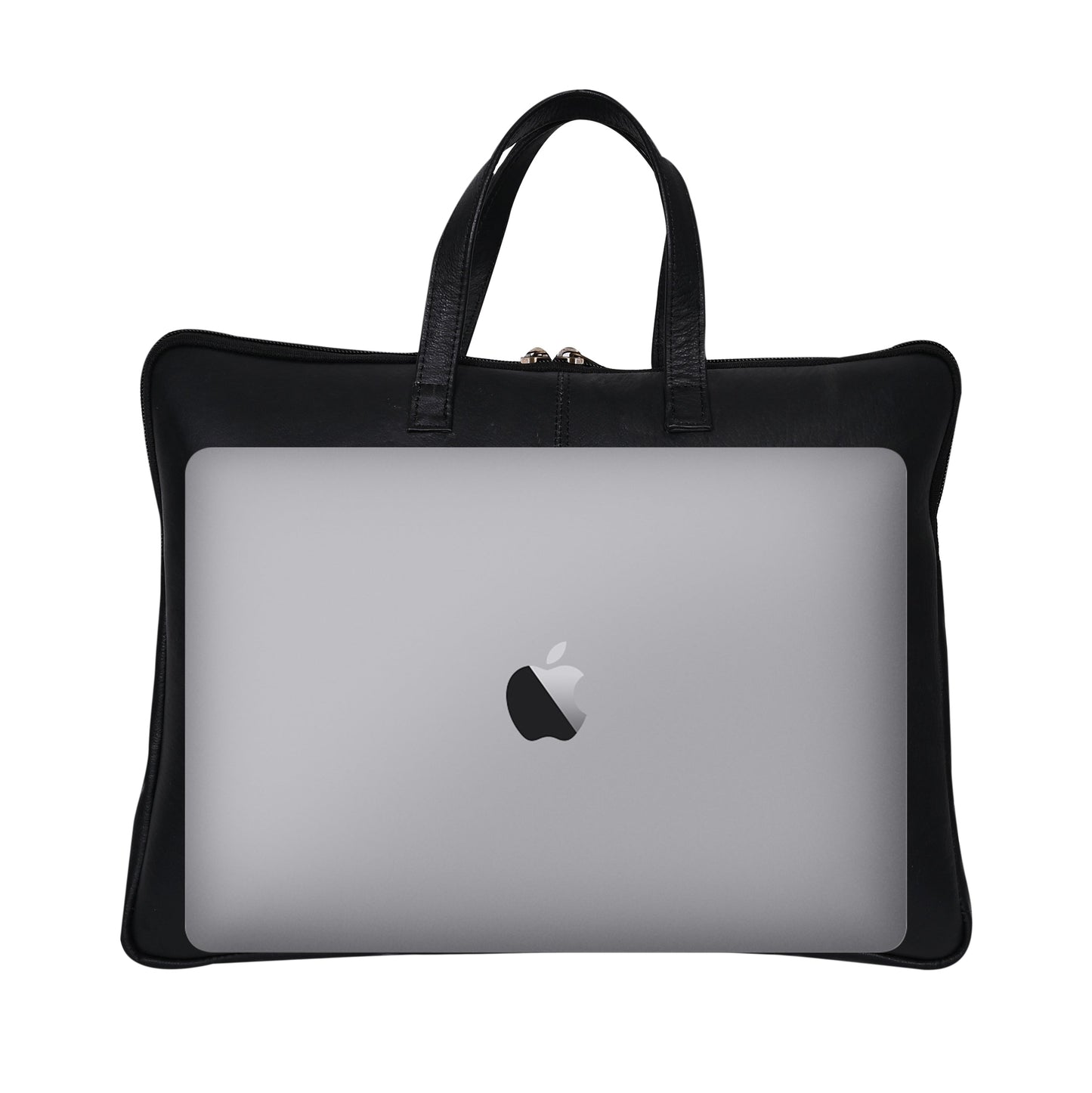 Genuine Leather 15Inch Laptop Sleeve Sleek Design Bag – Black – Leather Laptop Bag – additional product photo | Leather Villa