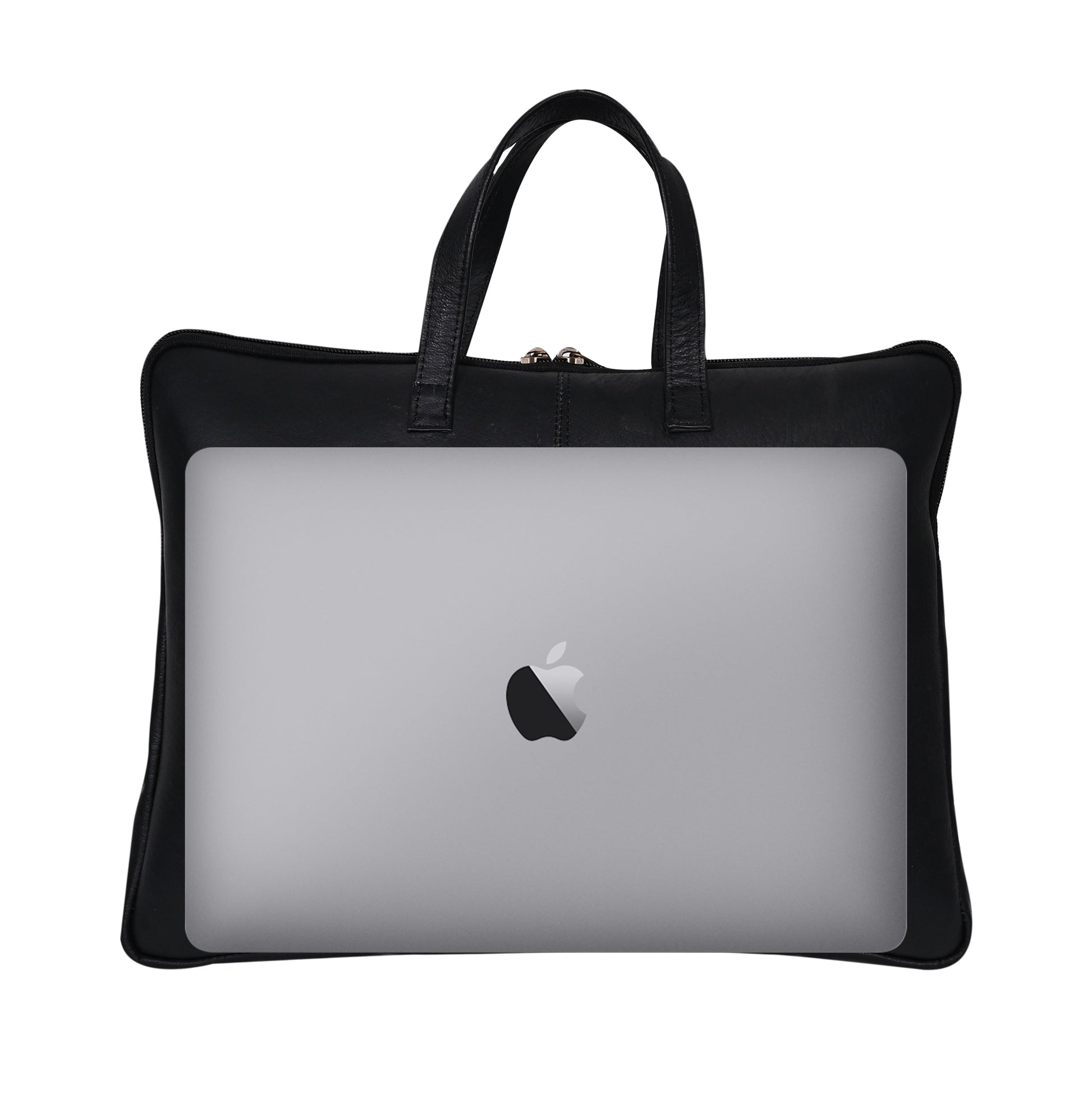 Genuine Leather 15Inch Laptop Sleeve Sleek Design Bag – Black – Leather Laptop Bag – additional product photo | Leather Villa