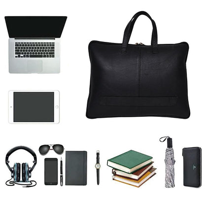 Genuine Leather 15Inch Laptop Sleeve Sleek Design Bag – Black – Leather Laptop Bag – additional product photo | Leather Villa