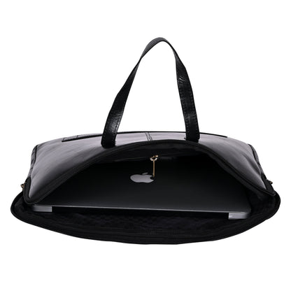 Genuine Leather 15Inch Laptop Sleeve Sleek Design Bag – Charcoal – Leather Laptop Bag – additional product photo | Leather Villa