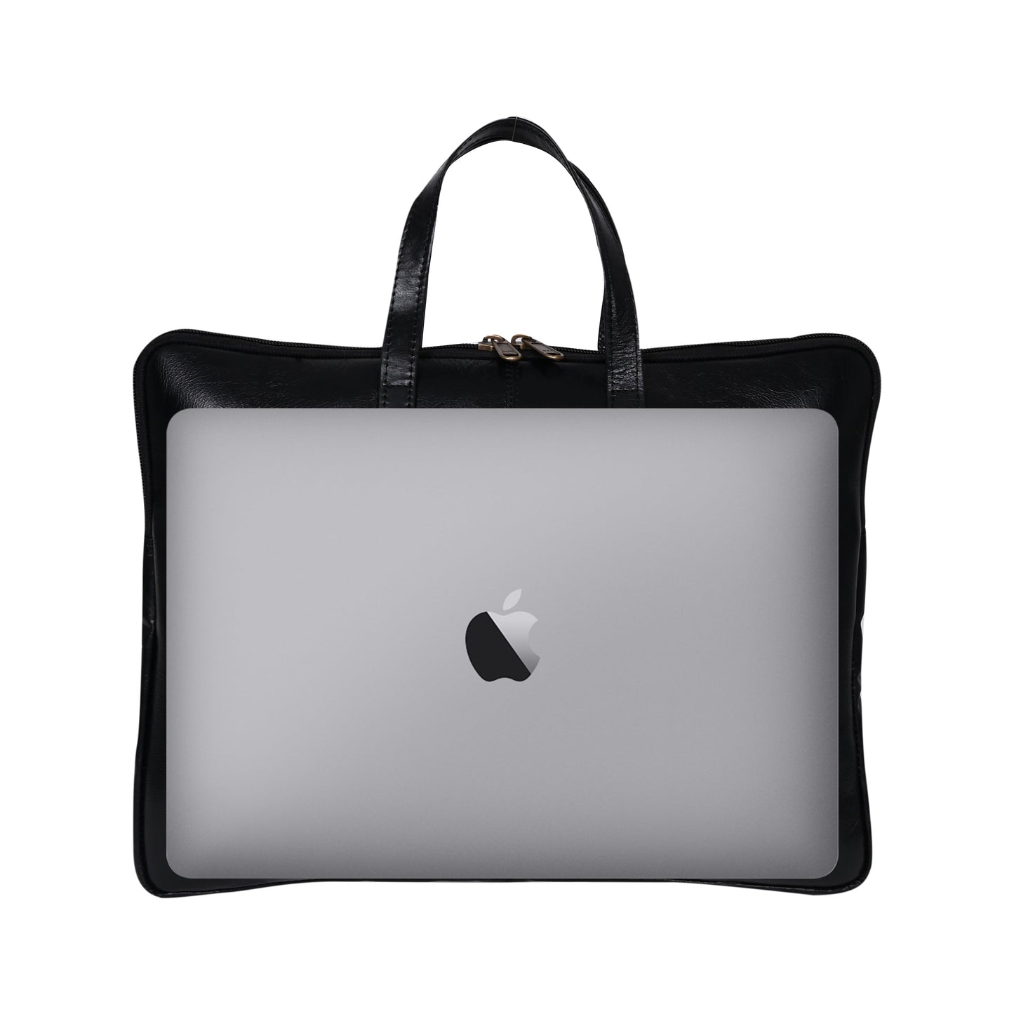 Genuine Leather 15Inch Laptop Sleeve Sleek Design Bag – Charcoal – Leather Laptop Bag – additional product photo | Leather Villa