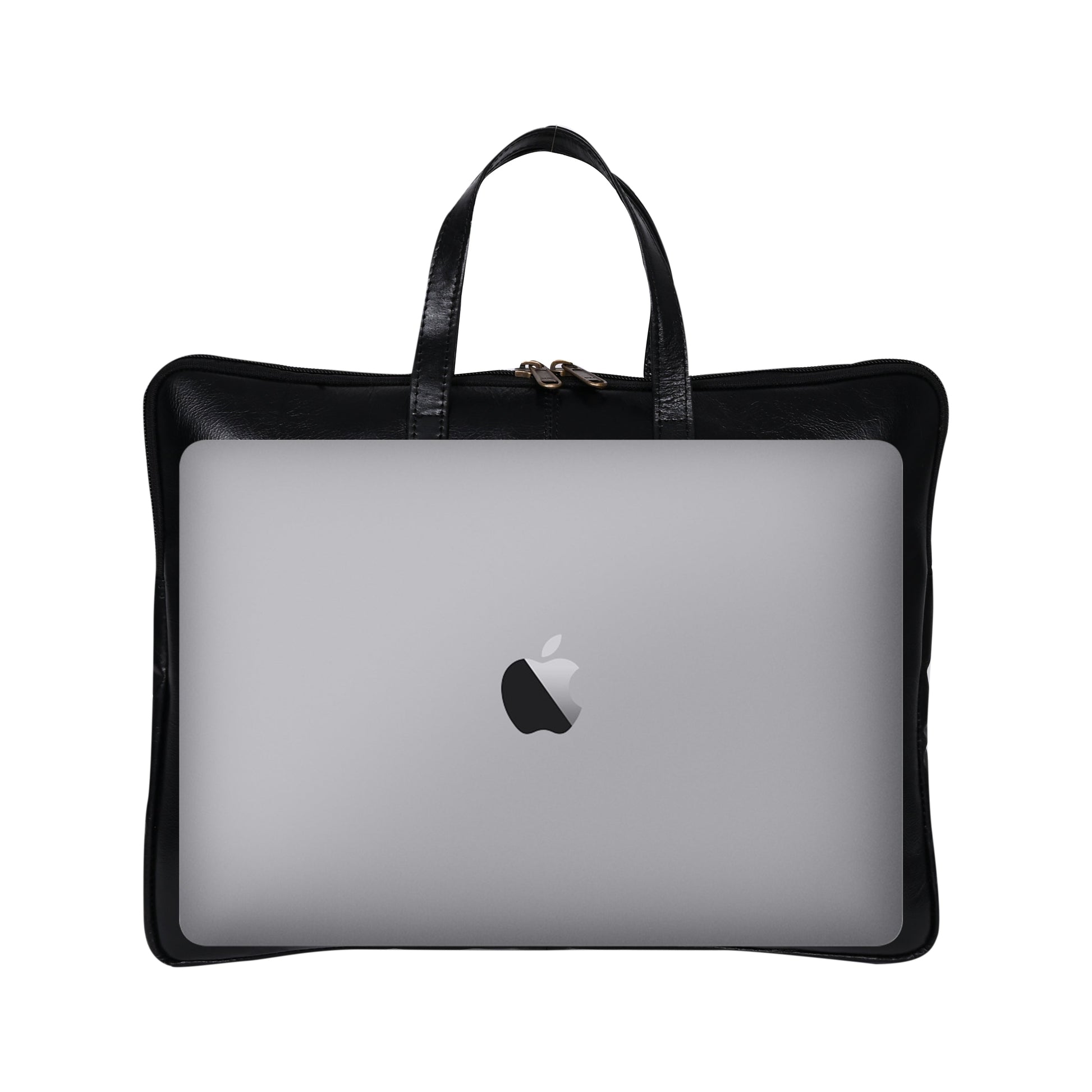 Genuine Leather 15Inch Laptop Sleeve Sleek Design Bag – Charcoal – Leather Laptop Bag – additional product photo | Leather Villa
