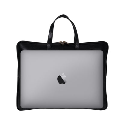 Genuine Leather 15Inch Laptop Sleeve Sleek Design Bag – Charcoal – Leather Laptop Bag – additional product photo | Leather Villa